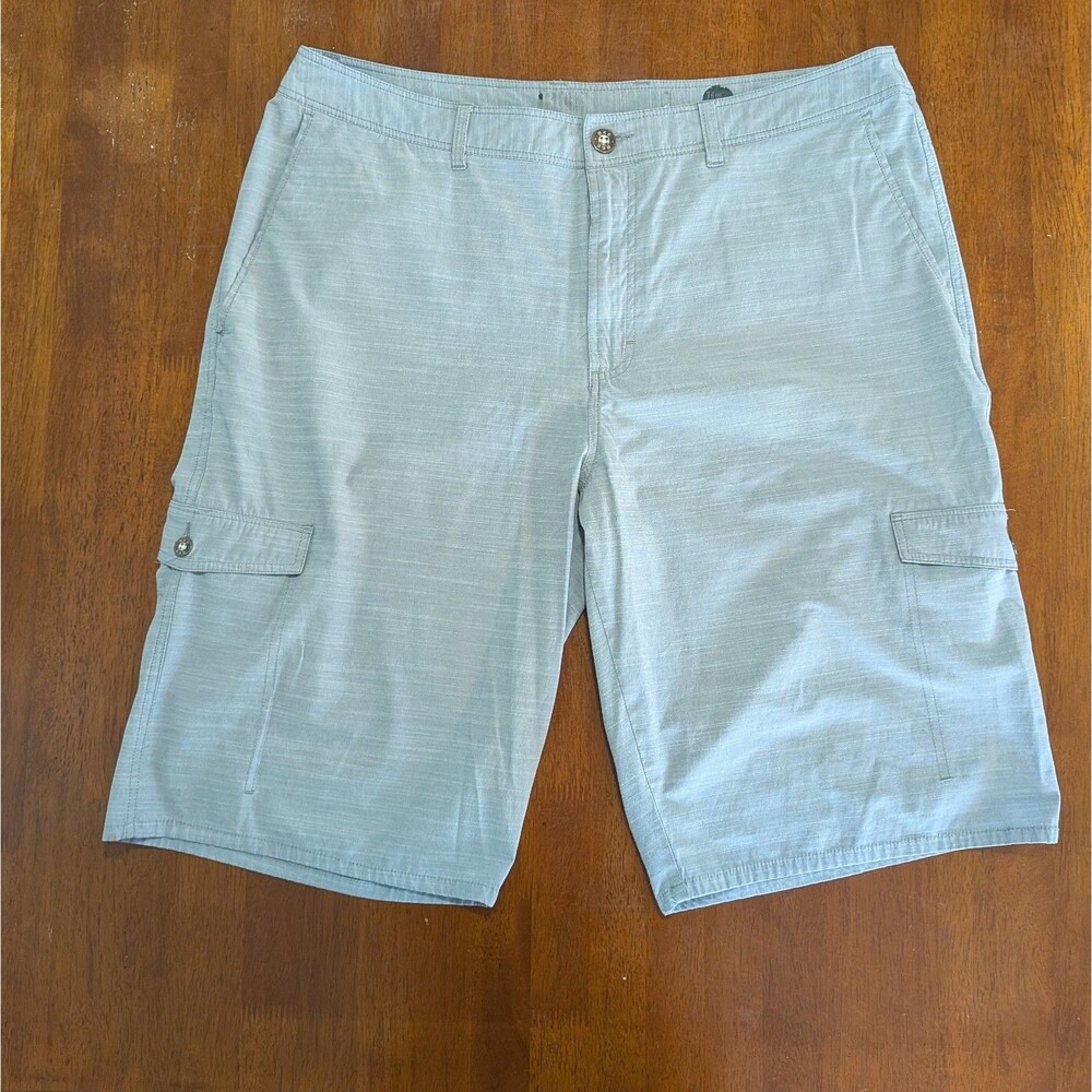 BKE Cargo Shorts Mens 36 Gray Performance Hiking Casual Lightweight Tactical